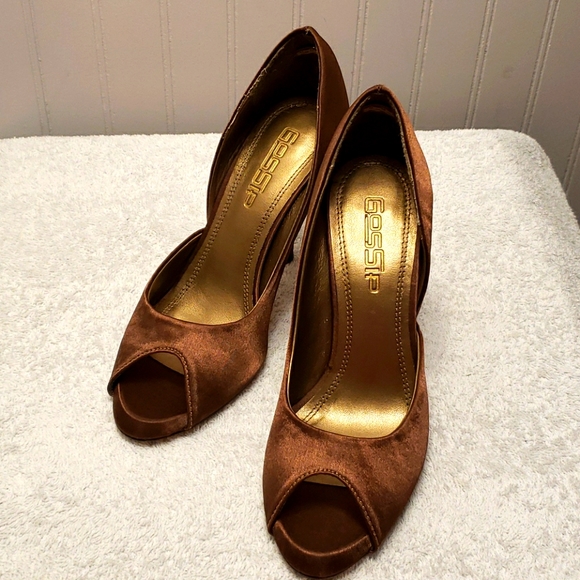 Gossip bronze colour satin peeptoe, 5 - Picture 1 of 10